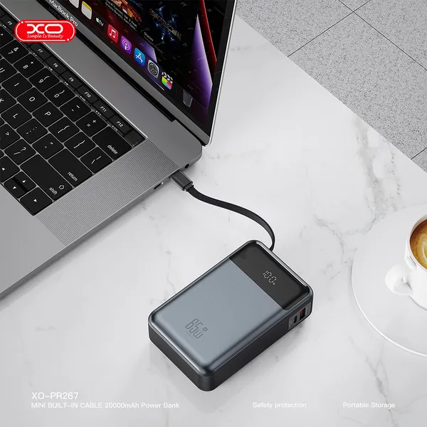 Sạc dự phòng XO PR267 - Công suất 65W, dung lượng 20.000mAh, sạc siêu tốc