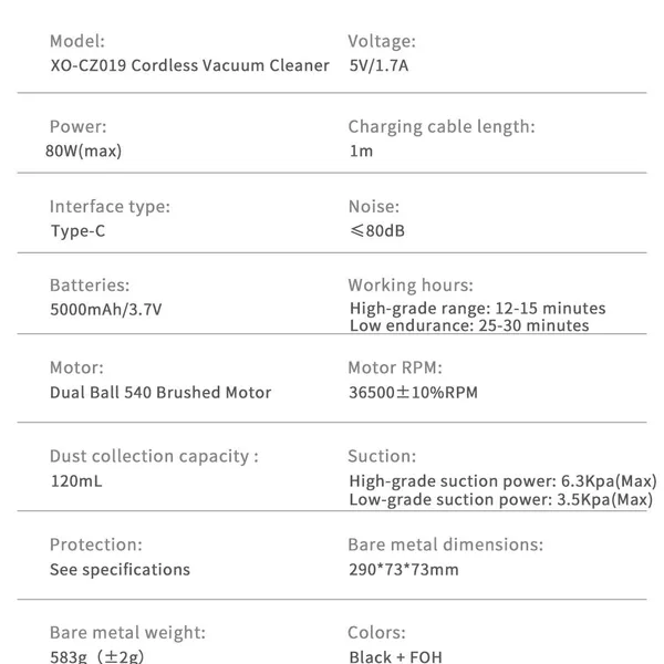 Máy Hút Bụi Cầm Tay XO CZ019 - Lực Hút Mạnh Mẽ, Đánh Bay Mọi Bụi Bẩn.