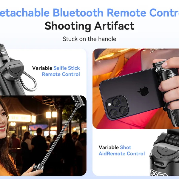 (LW) Gậy Chụp Ảnh 4in1 XO SS21 (LW) Kèm Đèn Trợ Sáng: Đa năng, nhỏ gọn, đỉnh cao mọi khung hình.