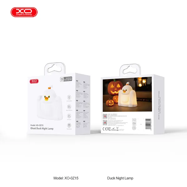 Đèn Ngủ Vỗ Tay Silicon XO OZ15 - Ánh Sáng 3 Cấp Độ, Thiết Kế "Vịt Ma" Cực Cute - XO OZ15 Ghost Duck.