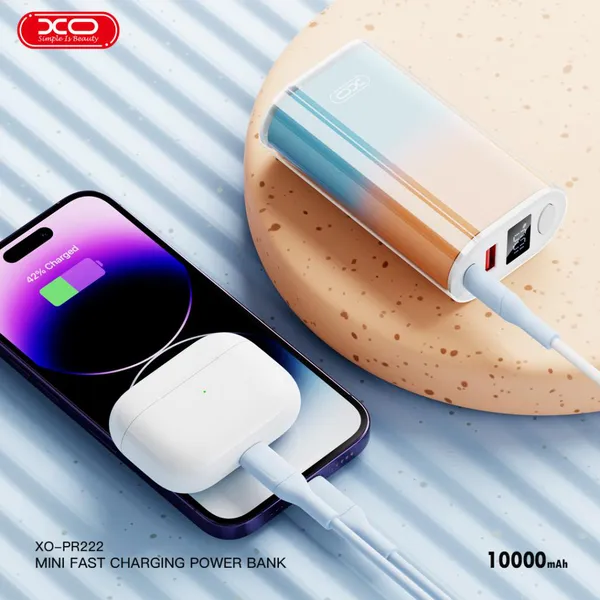 Cục Sạc Dự Phòng XO PR222, Sạc Nhanh QC 22.5W/PD 20W -  Pin Sạc Dự Phòng 10.000 mAh, Sạc Nhanh Tối Ưu.