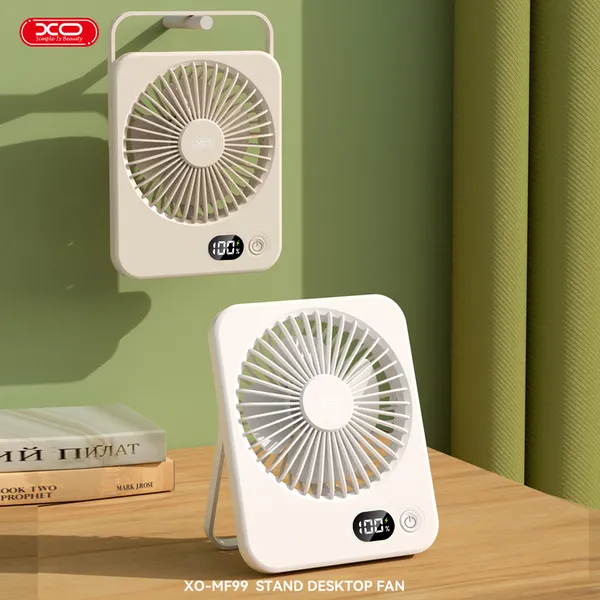 Quạt mini để bàn XO MF99 - Gấp gọn, màn hình LED, pin 1200mAh