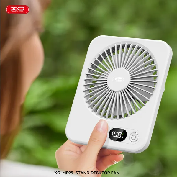 Quạt mini để bàn XO MF99 - Gấp gọn, màn hình LED, pin 1200mAh
