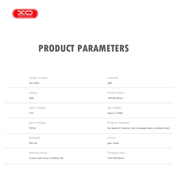 Máy Massage Toàn Thân XO FG02: Nhỏ Gọn, Mạnh Mẽ, Chăm Sóc Sức Khỏe Toàn Diện.