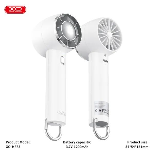 Quạt mini cầm tay XO MF85 - Pin 1200mAh, 3 cấp gió, nhỏ gọn