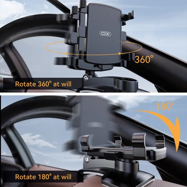 Phụ kiện ô tô cao cấp: Giá đỡ điện thoại XO C171 kẹp taplo, xoay 360 độ