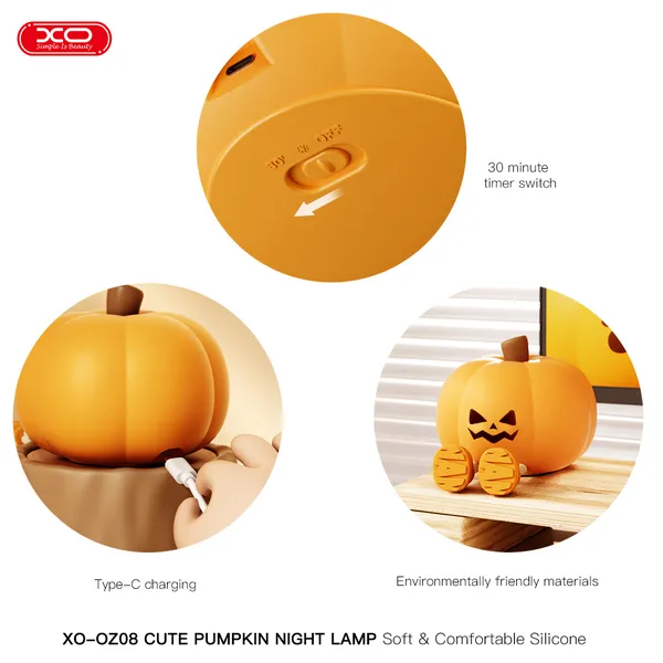 Đèn Ngủ XO OZ08 500mAh - Đèn Led Silicone Đa Năng, Điều Chỉnh 3 Mức Sáng