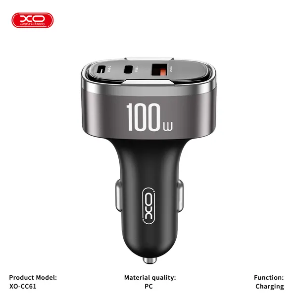 Đầu sạc ô tô XO CC61 100W - Sạc siêu tốc cho mọi thiết bị trên xe.