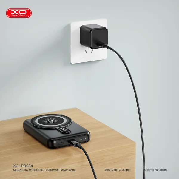 Pin Sạc Dự Phòng Không Dây XO PR264 – Sạc Nhanh, Nhỏ Gọn, Hiện Đại  Công Suất 15W/PD20W - Dung Lượng 10.000mAh