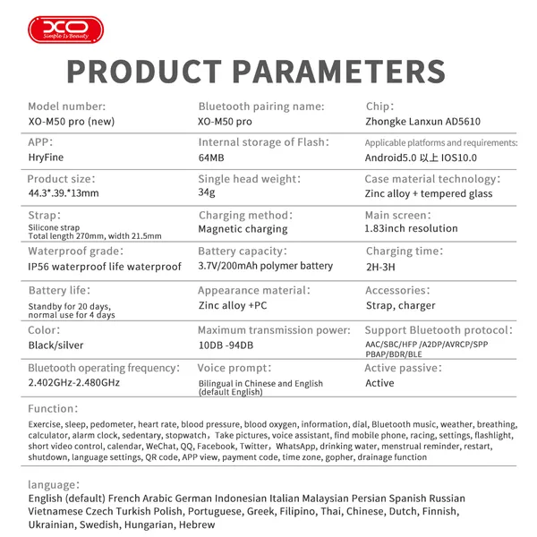 Đồng Hồ Thông Minh M50 Pro - Smartwatch Thể Thao Đa Năng, Pin 3 Ngày