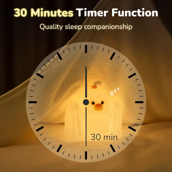 Đèn Ngủ Vỗ Tay Silicon XO OZ15 - Ánh Sáng 3 Cấp Độ, Thiết Kế "Vịt Ma" Cực Cute - XO OZ15 Ghost Duck.