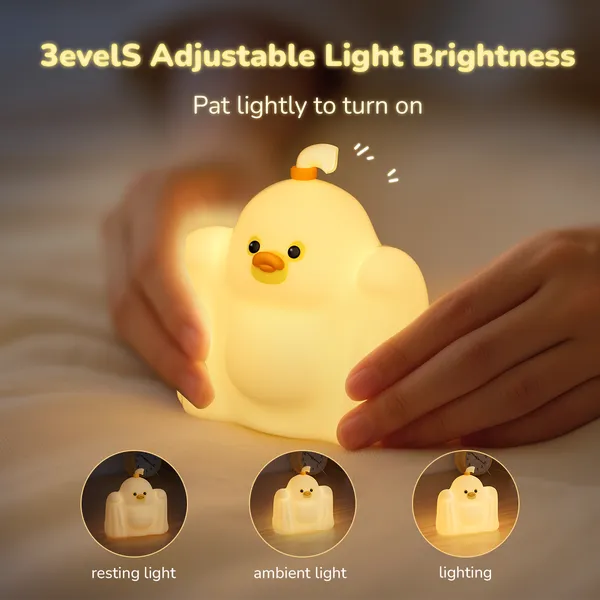 Đèn Ngủ Vỗ Tay Silicon XO OZ15 - Ánh Sáng 3 Cấp Độ, Thiết Kế "Vịt Ma" Cực Cute - XO OZ15 Ghost Duck.