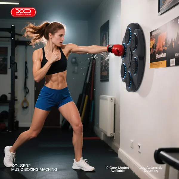 Bộ đấm boxing phát nhạc XO SF02 - Boxing theo nhạc, đèn LED, kèm găng tay