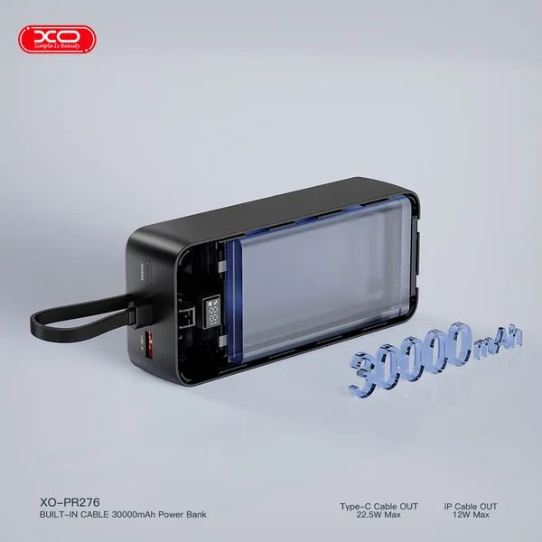 Sạc dự phòng XO PR276 30.000mAh - Dung lượng khủng, sạc siêu nhanh 22.5W