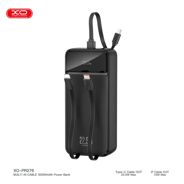 Sạc dự phòng XO PR276 30.000mAh - Dung lượng khủng, sạc siêu nhanh 22.5W