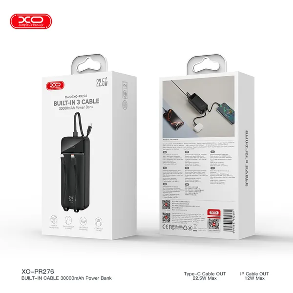 Sạc dự phòng XO PR276 30.000mAh - Dung lượng khủng, sạc siêu nhanh 22.5W