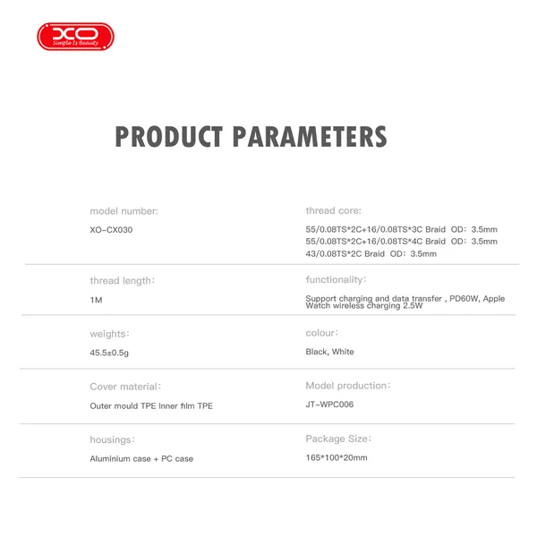 Dây sạc Apple XO CX030 - Giải pháp sạc không dây 2.5W cao cấp cho đồng hồ thông minh.