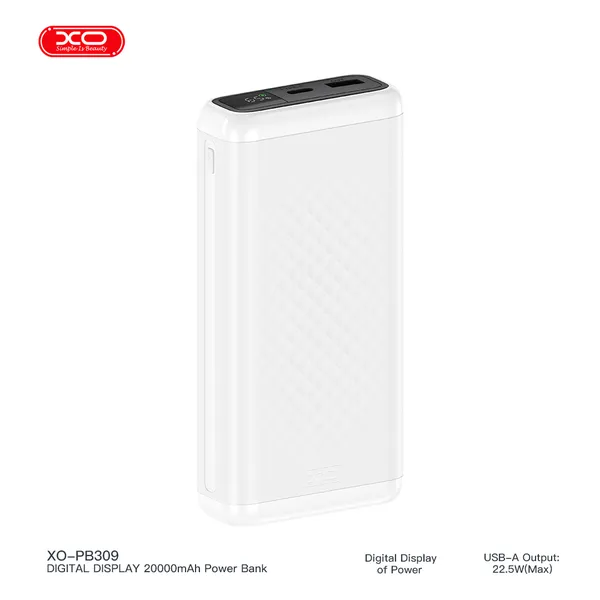 Sạc dự phòng XO PB309 - 20.000mAh, sạc siêu nhanh 22.5W, dung lượng khủng