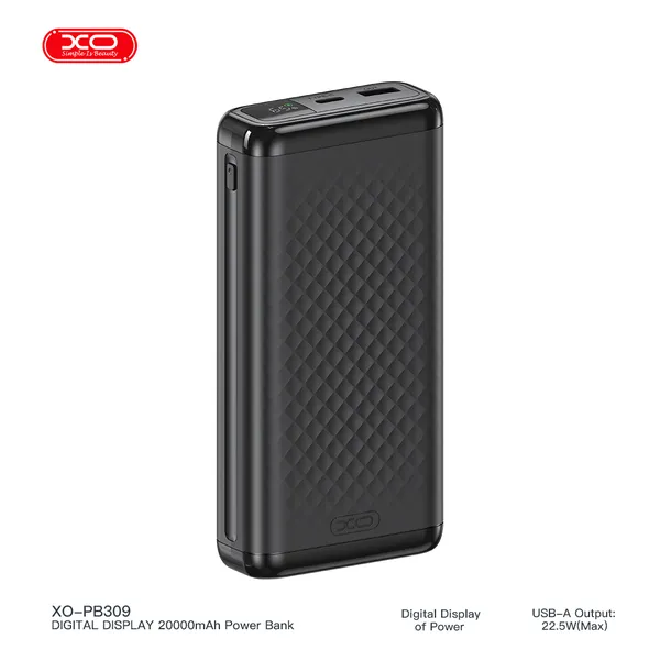 Sạc dự phòng XO PB309 - 20.000mAh, sạc siêu nhanh 22.5W, dung lượng khủng