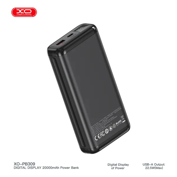 Sạc dự phòng XO PB309 - 20.000mAh, sạc siêu nhanh 22.5W, dung lượng khủng