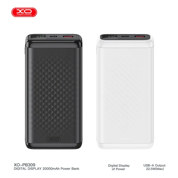 Sạc dự phòng XO PB309 - 20.000mAh, sạc siêu nhanh 22.5W, dung lượng khủng