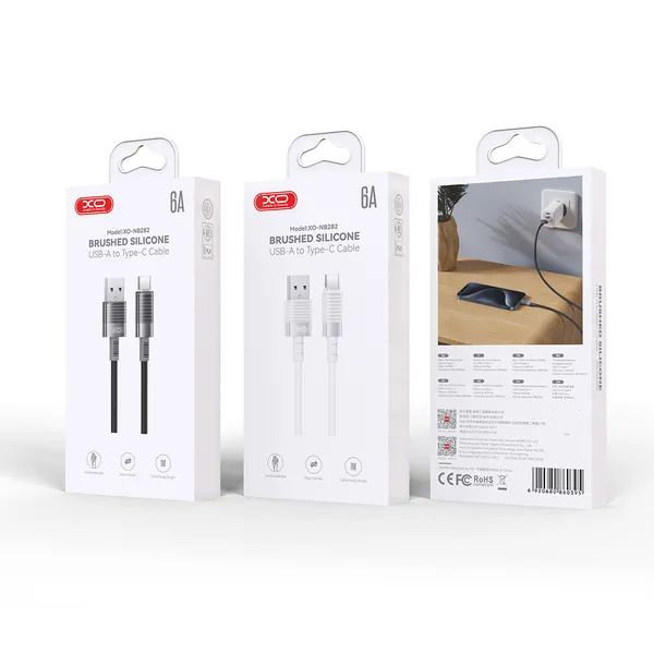 Dây sạc nhanh Silicone XO NB282 | Sạc PD30W chính hãng