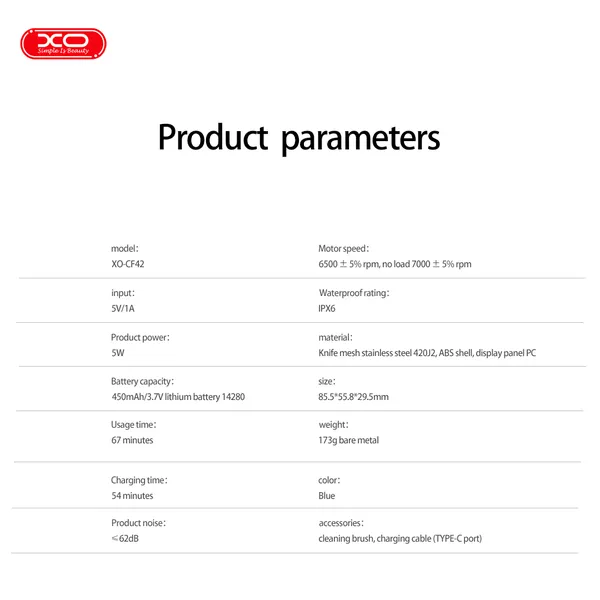 Máy nhổ lông mini cầm tay XO CF42 - Nhỏ gọn, không đau, sạc nhanh