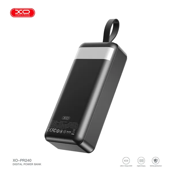 Sạc dự phòng XO PR240 - 30.000mAh, sạc nhanh PD 22.5W, màn hình LED