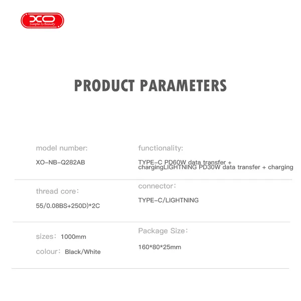 Dây sạc nhanh Silicone XO Q282 30W - Cáp sạc chống rối bền bỉ, sạc siêu tốc