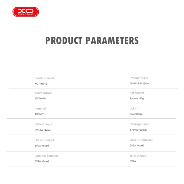 Sở hữu ngay sạc dự phòng nhỏ gọn XO PR245 - Tiện lợi, có dây cáp đi kèm