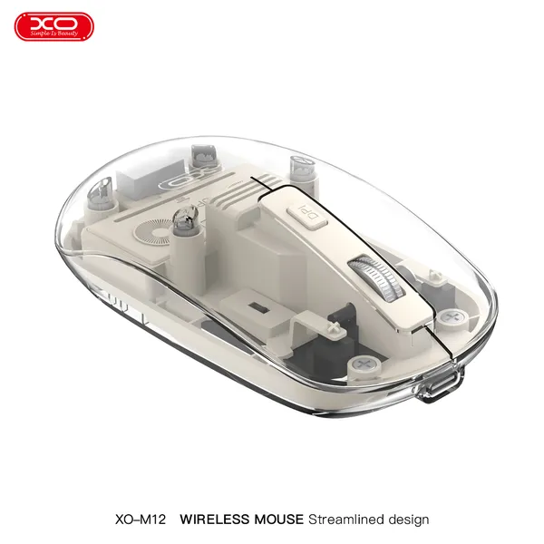 Chuột Wireless XO M12 - Thiết kế trong suốt, DPI cao, sạc pin tiện lợi.