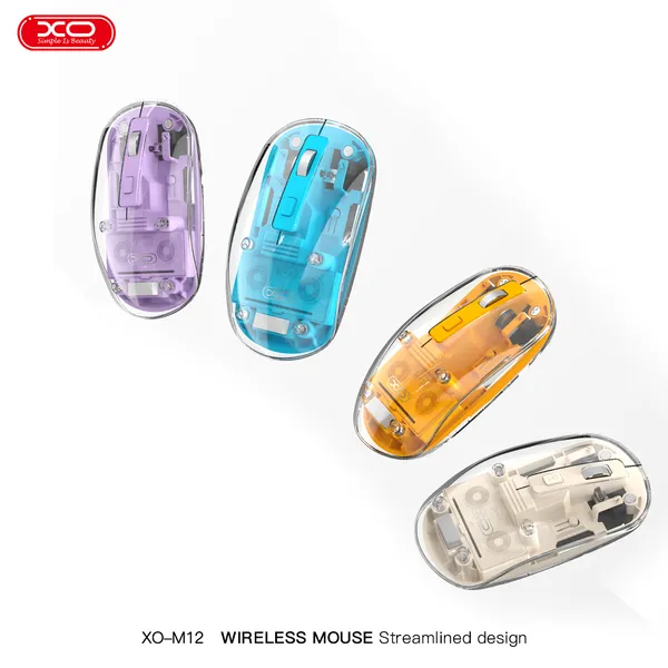 Chuột Wireless XO M12 - Thiết kế trong suốt, DPI cao, sạc pin tiện lợi.
