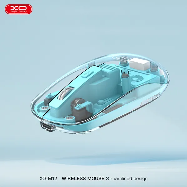 Chuột Wireless XO M12 - Thiết kế trong suốt, DPI cao, sạc pin tiện lợi.