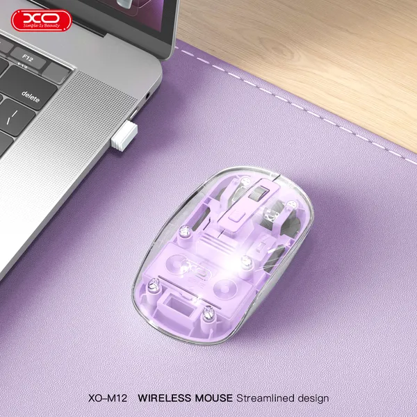 Chuột Wireless XO M12 - Thiết kế trong suốt, DPI cao, sạc pin tiện lợi.