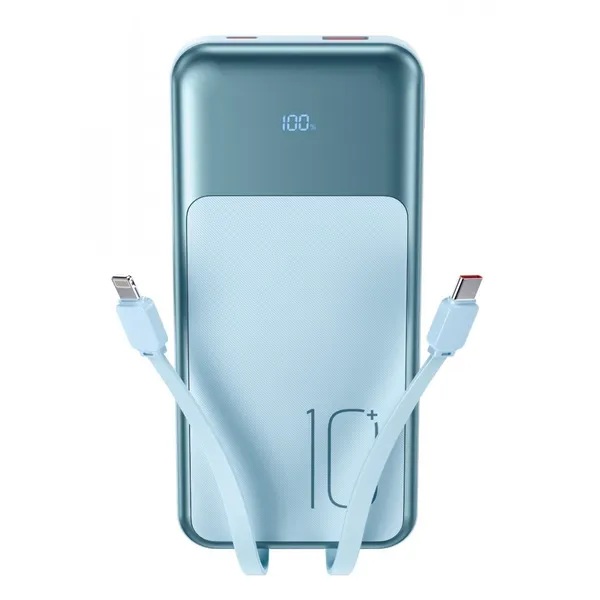 Sạc dự phòng XO PR248 - 10.000mAh, sạc nhanh đa năng, kèm 2 dây
