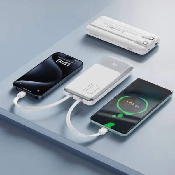 Sạc dự phòng XO PR248 - 10.000mAh, sạc nhanh đa năng, kèm 2 dây