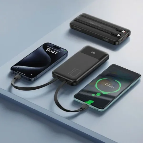 Sạc dự phòng XO PR248 - 10.000mAh, sạc nhanh đa năng, kèm 2 dây