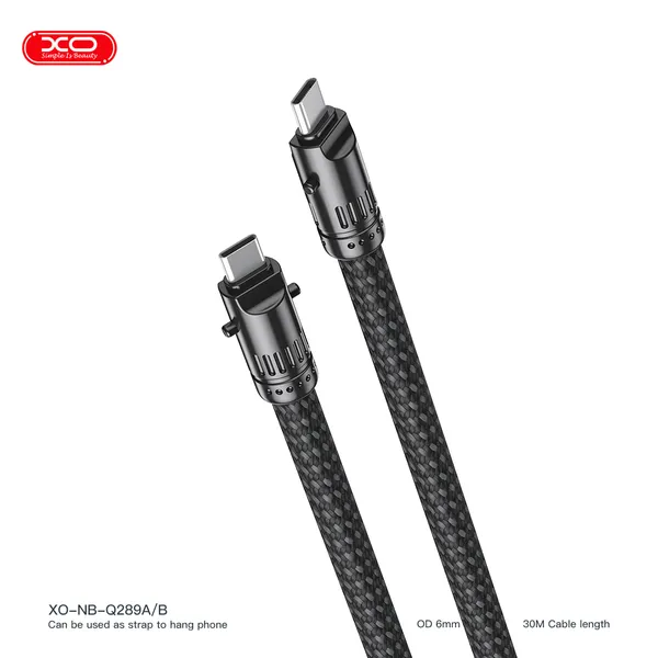 Dây sạc nhanh XO NB Q289 27W - Cáp sạc chất lượng cao, dây sạc bền bỉ, lý tưởng cho sạc dự phòng.