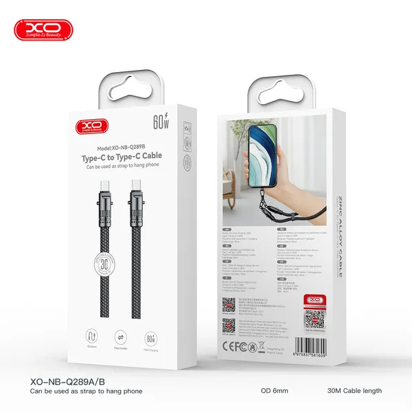 Dây sạc nhanh XO NB Q289 27W - Cáp sạc chất lượng cao, dây sạc bền bỉ, lý tưởng cho sạc dự phòng.