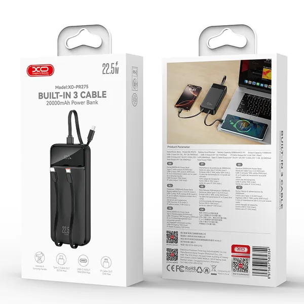 Sạc dự phòng XO PR275 20.000mAh - Dung lượng khủng, sạc siêu nhanh 22.5W