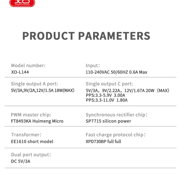 Sạc chất lượng cao, giá cực tốt - Đầu sạc XO L144 PD20W, trợ thủ đắc lực cho mọi thiết bị