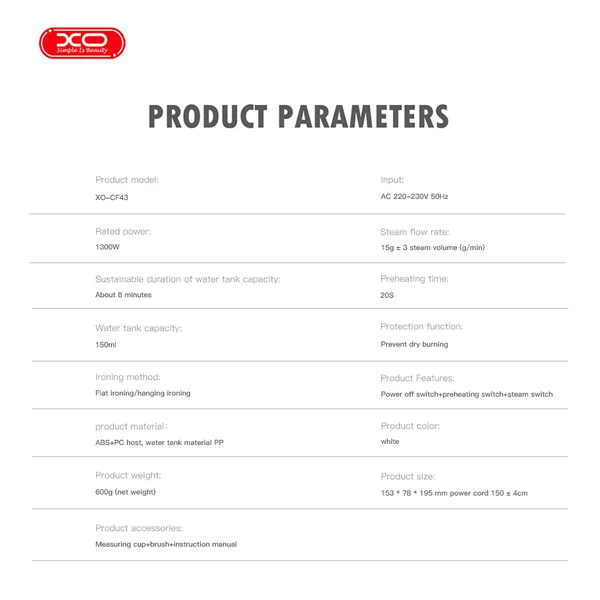 Sở hữu ngay bàn ủi hơi nước XO CF43 - Bàn ủi chất lượng, bảo vệ quần áo, tiện lợi, khử khuẩn hiệu quả