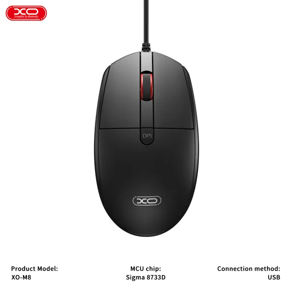 Chuột Có Dây Đa Năng XO M8 Bền Bỉ, DPI Cao, Giá Rẽ Cắm Vào Là Chạy