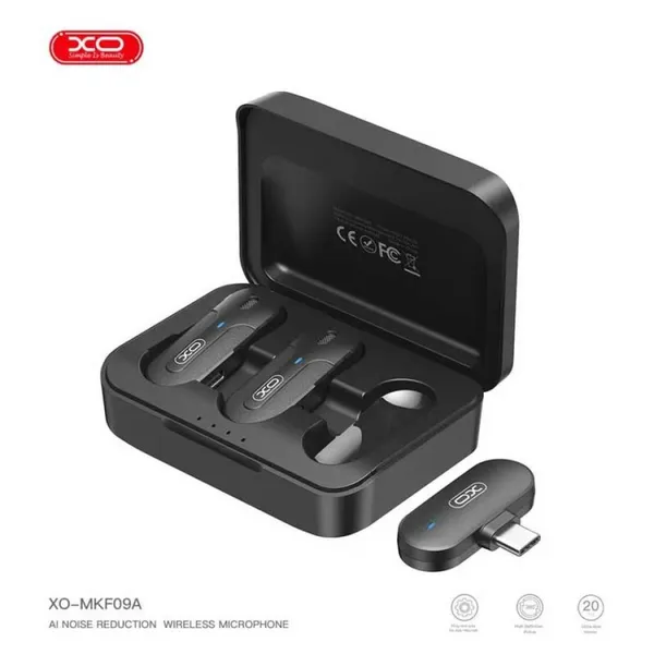 Combo 2 MIC Thu Âm Không Dây XO MKF09A – Giải Pháp Hoàn Hảo Cho Thu Âm Chuyên Nghiệp, Microphone Cài Áo