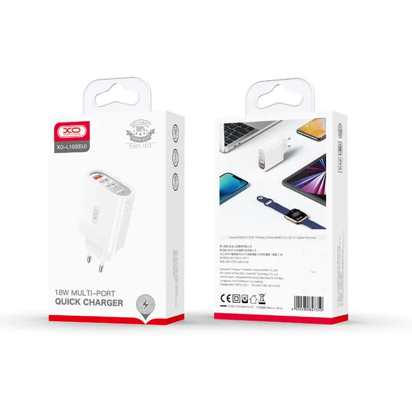 Đầu Sạc Điện Thoại XO L100 Nhiều Cổng Cao Cấp – Giải Pháp Sạc Hiệu Quả Cho Mọi Thiết Bị