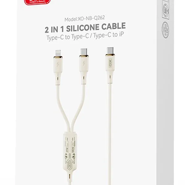 Dây Sạc Điện Thoại 2in1 XO Q262 - Sạc Nhanh 60W, Dây Sạc Nhiều Đầu Đa Năng Siêu Bền