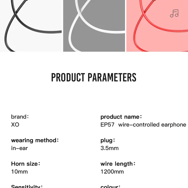 Tai nghe có dây XO EP57 - Jack 3.5mm, chất lượng, giá rẻ
