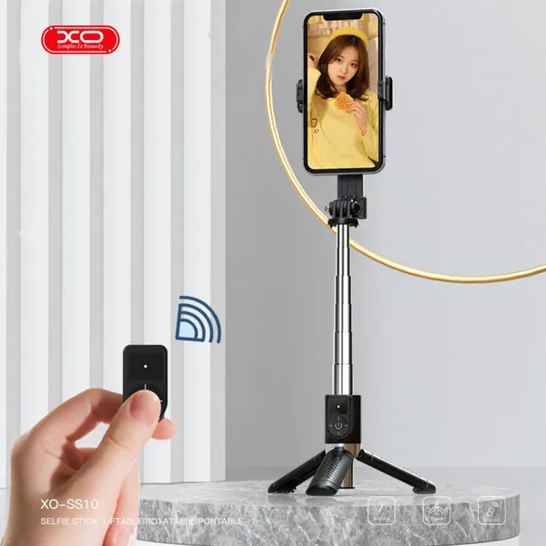Gậy Chụp Ảnh Bluetooth Kèm Giá Đỡ XO SS10 - Gậy Selfie Đa Năng, Có Điều Kiển Từ Xa