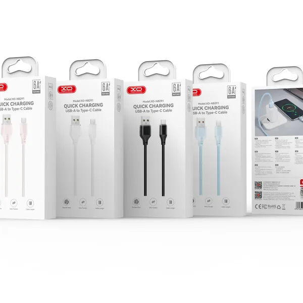 Dây sạc nhanh XO NB291 6A - Cáp sạc chất lượng, sạc siêu tốc 60W.