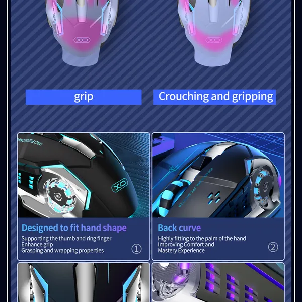 Chuột Laptop XO M10 - 6 Nút Chức Năng, Dành Cho Game Thủ Và Văn Phòng